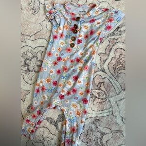 Posh Peanut Floral Button-Up Romper - Multicolor